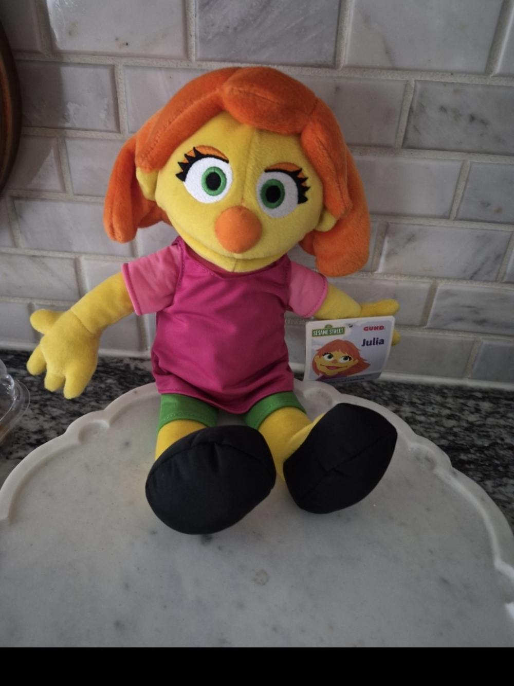 NWT Sesame Street Julia Gund Plush Stuffed Animal Toy 14 inch
